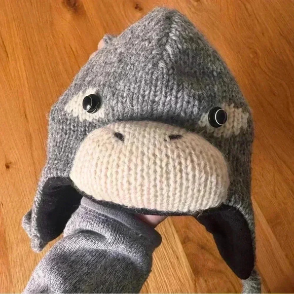 deLux Wool Donkey Hand Made in Nepal Knit Hat Fleece Lined - Picture 4 of 10